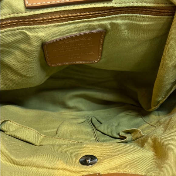 VINTAGE FOSSIL PASTEL WOVEN HANDBAG BROWN ACCENTS ROUND HANDLES KEY CHARM‎ - Picture 3 of 6